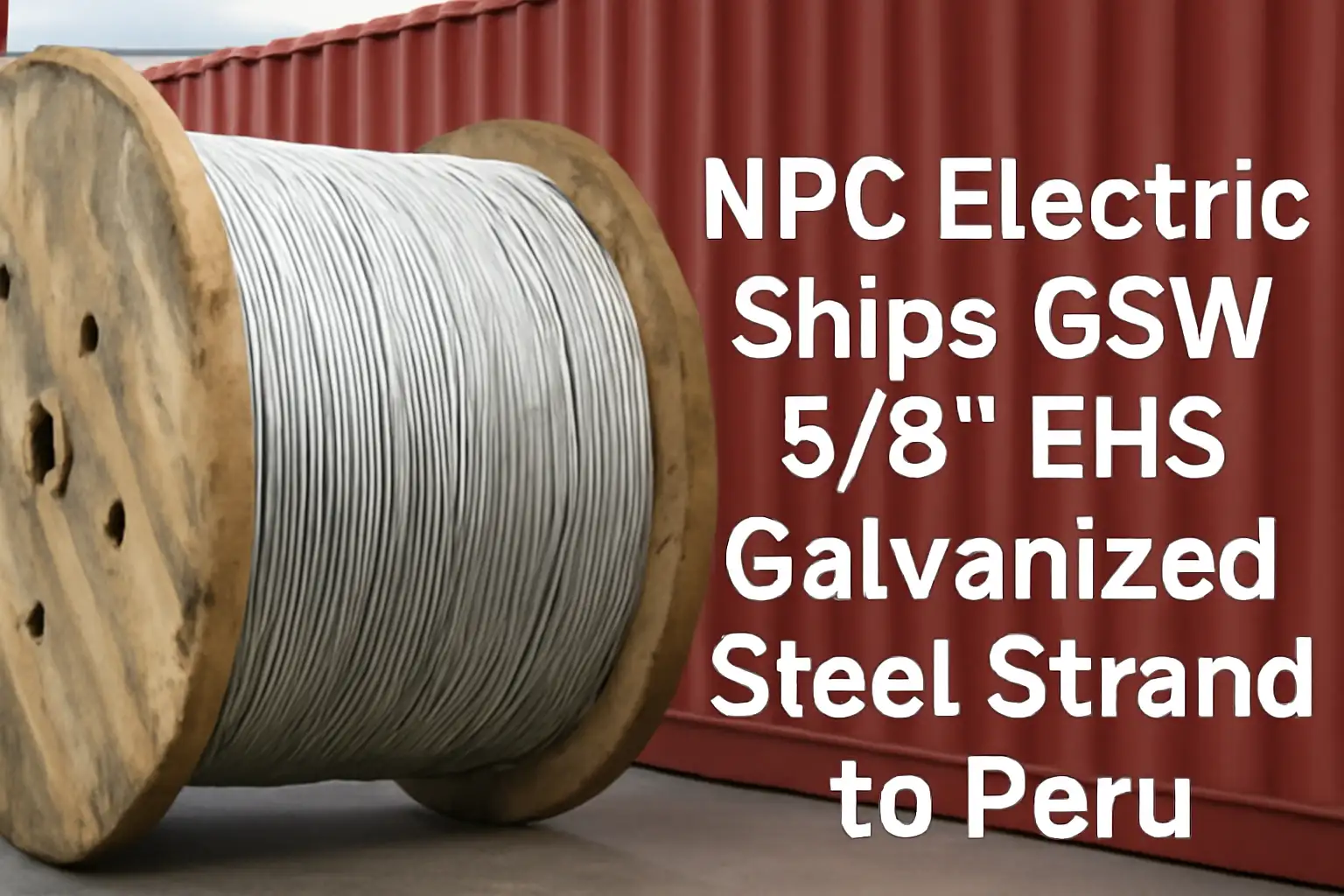 NPC Electric Ships GSW 5/8" EHS Galvanized Steel Strand to Peru