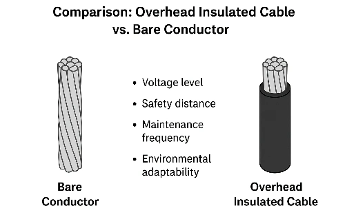 Overhead Insulated Cable vs. Bare Conductor – Differences, Applications, and Performance Explained